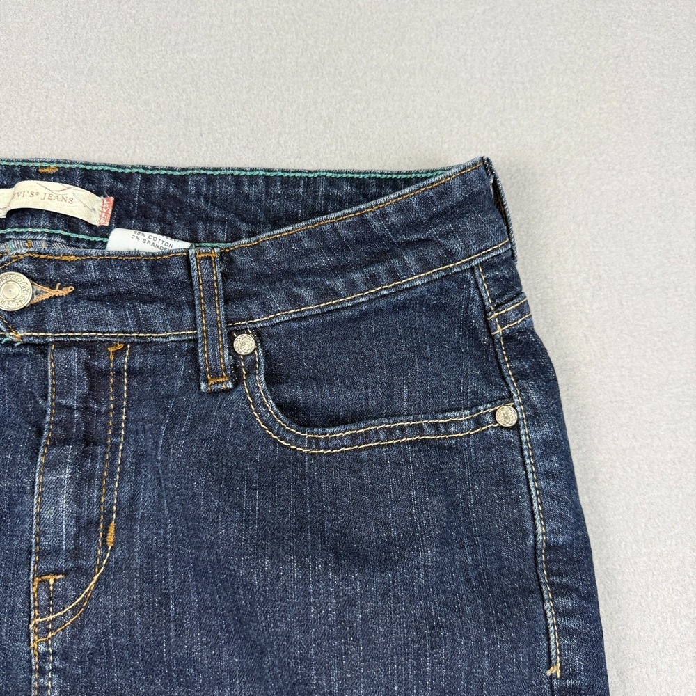 Levis Womens Denim Skirt Size 10 Dark Wash Midi Stretch Classic Jean Skirt Vtg - Picture 3 of 12
